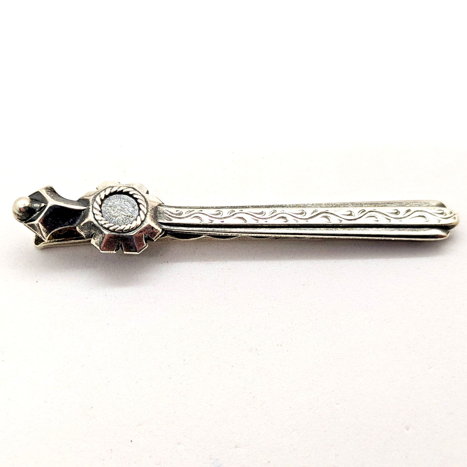 Vintage Luxury Soviet tie Clip made of ⭐875 Silver with the Star USSR hallmark#4