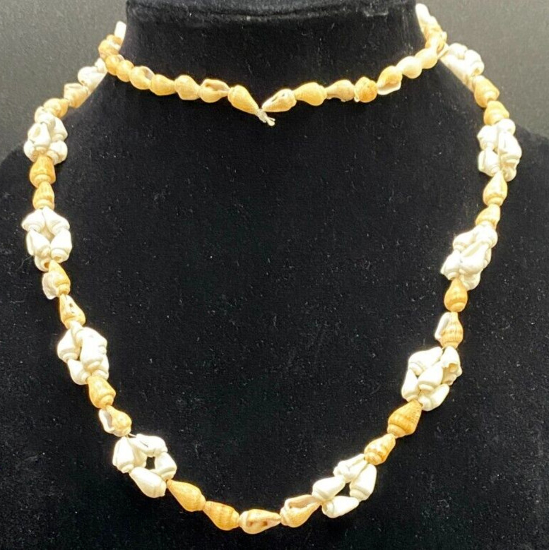 Necklace Conch Shell White and Beige