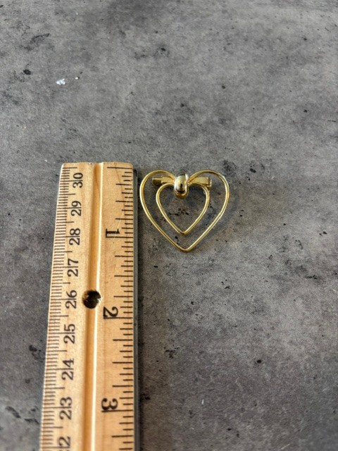Vintage Lot of 3 Gold Tone Open Heart Brooch Pin Romantic-Tulip, Heart and Arrow