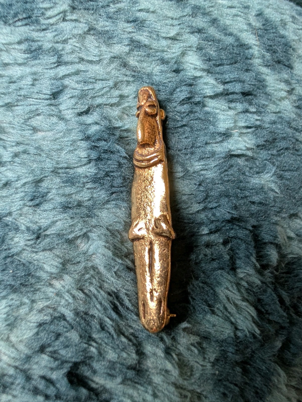 vintage ALVA MuseumReplica pin brooch gold tone Inca Mama-KunaSculpture