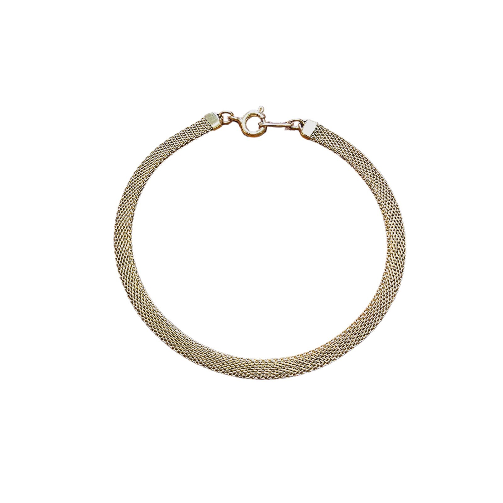 Vintage Crown TRIFARI MESH Bracelet Gold Tone 7.25 in