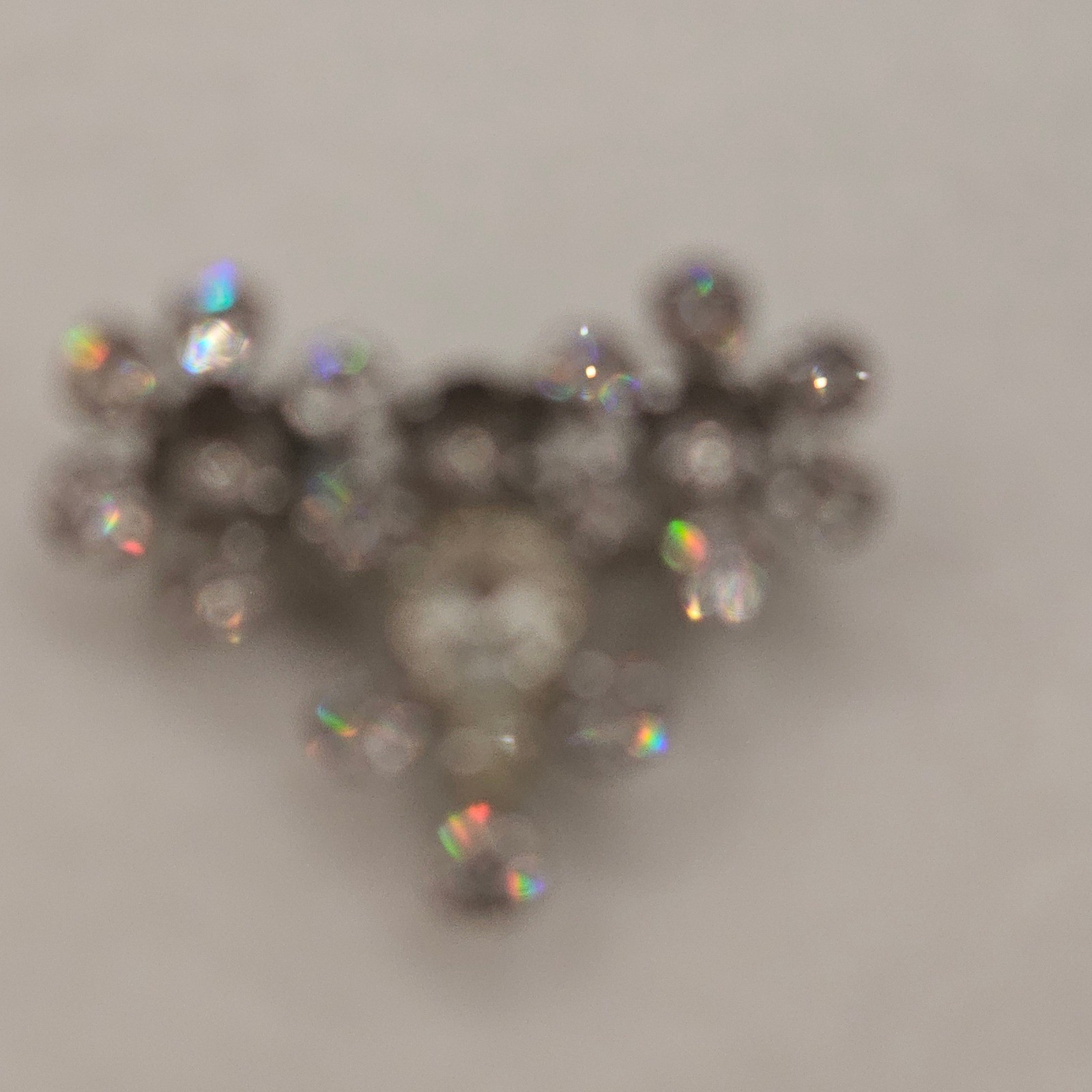 Vtg Rhinestone Brooch Pendant Clear Glass Silver Tone Floral Cluster Pin 1.5″