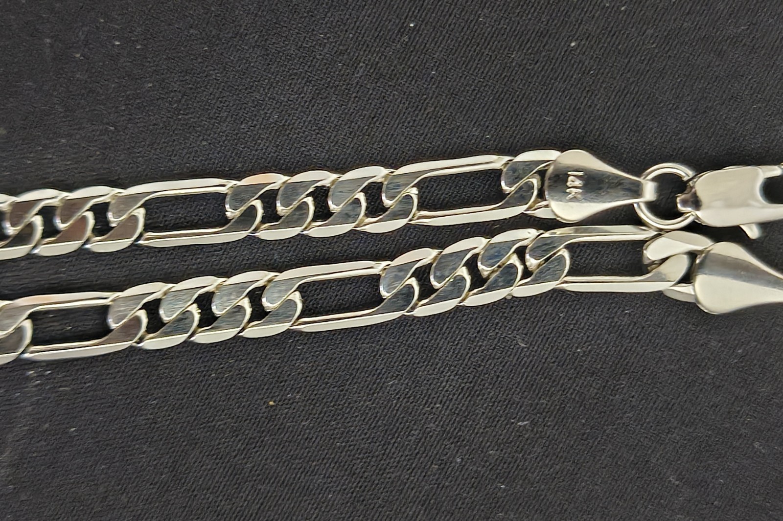 5mm 24in 14k White Gold Plated Italian Figaro Necklace