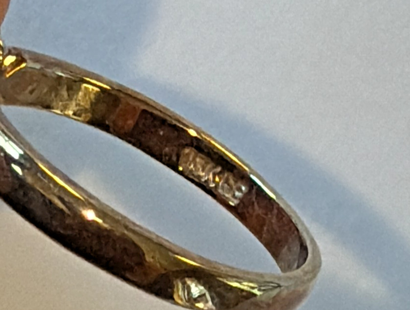 VTG 18KGE FAUX DIAMOND CRYSTAL ENGAGEMENT RING SIZE 6 3/4