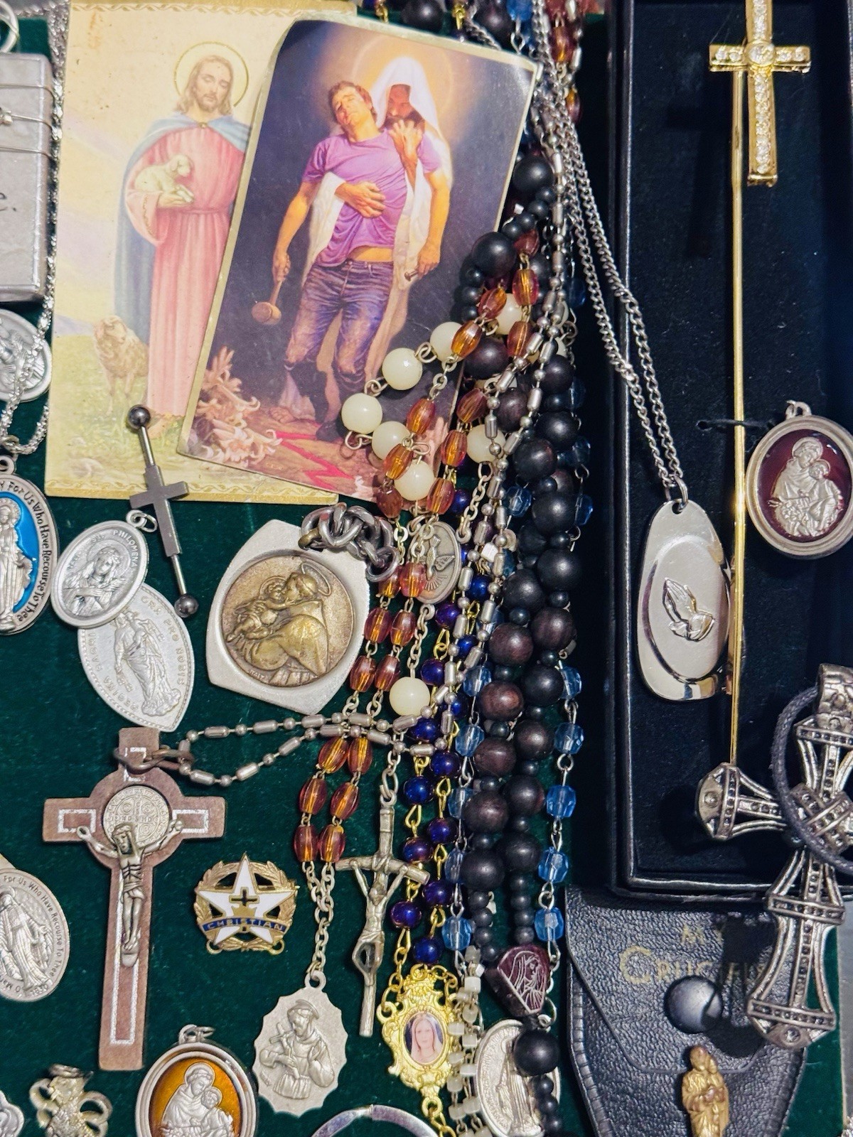 Vintage Modern Religious Cross Necklace Jewelry Lot 120+ Italy Germany Bethlehem