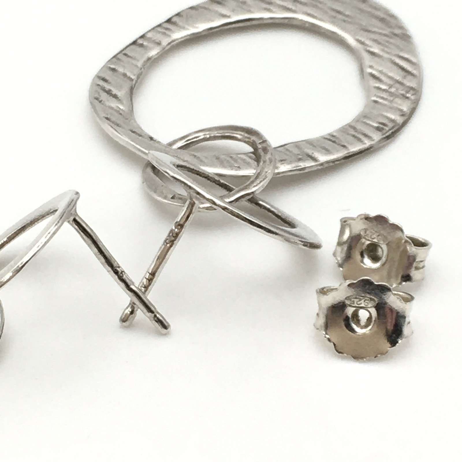 Vintage Sterling Silver SILPADA Interlocking Circles Earrings Marked 925 #19