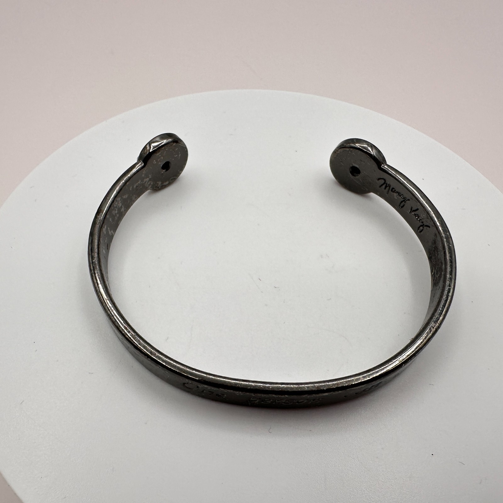 Vintage 90s Mary Kay One Person Can Hand Bracelet Gunmetal Tone Fashion Jewelry