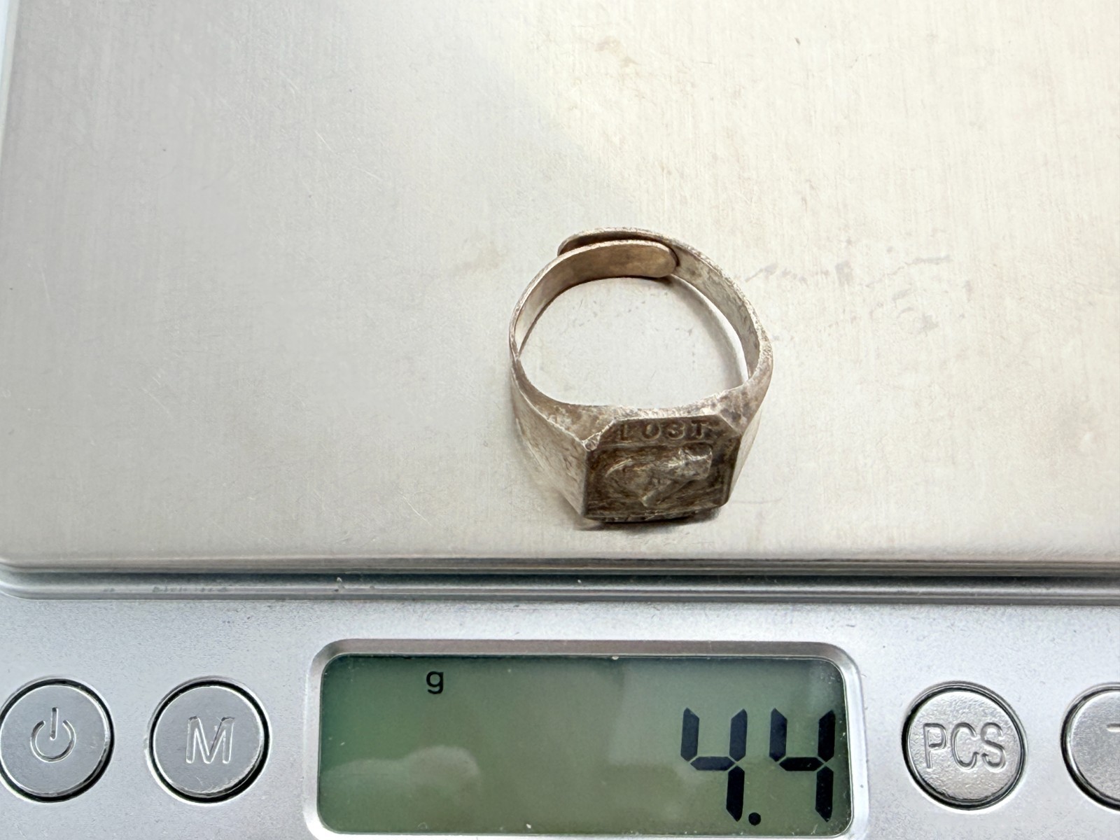Vintage Robbins Co Attleboro Sterling Silver Lost River Souvenir Adjustable Ring