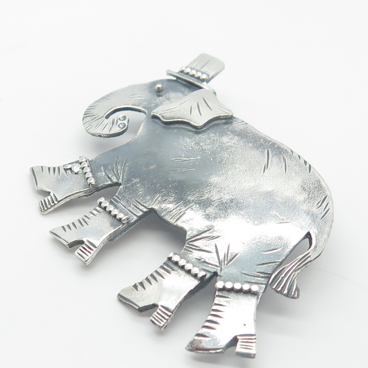 925 Sterling Silver Vintage Danielle Bali Circus Elephant Lapel Pin