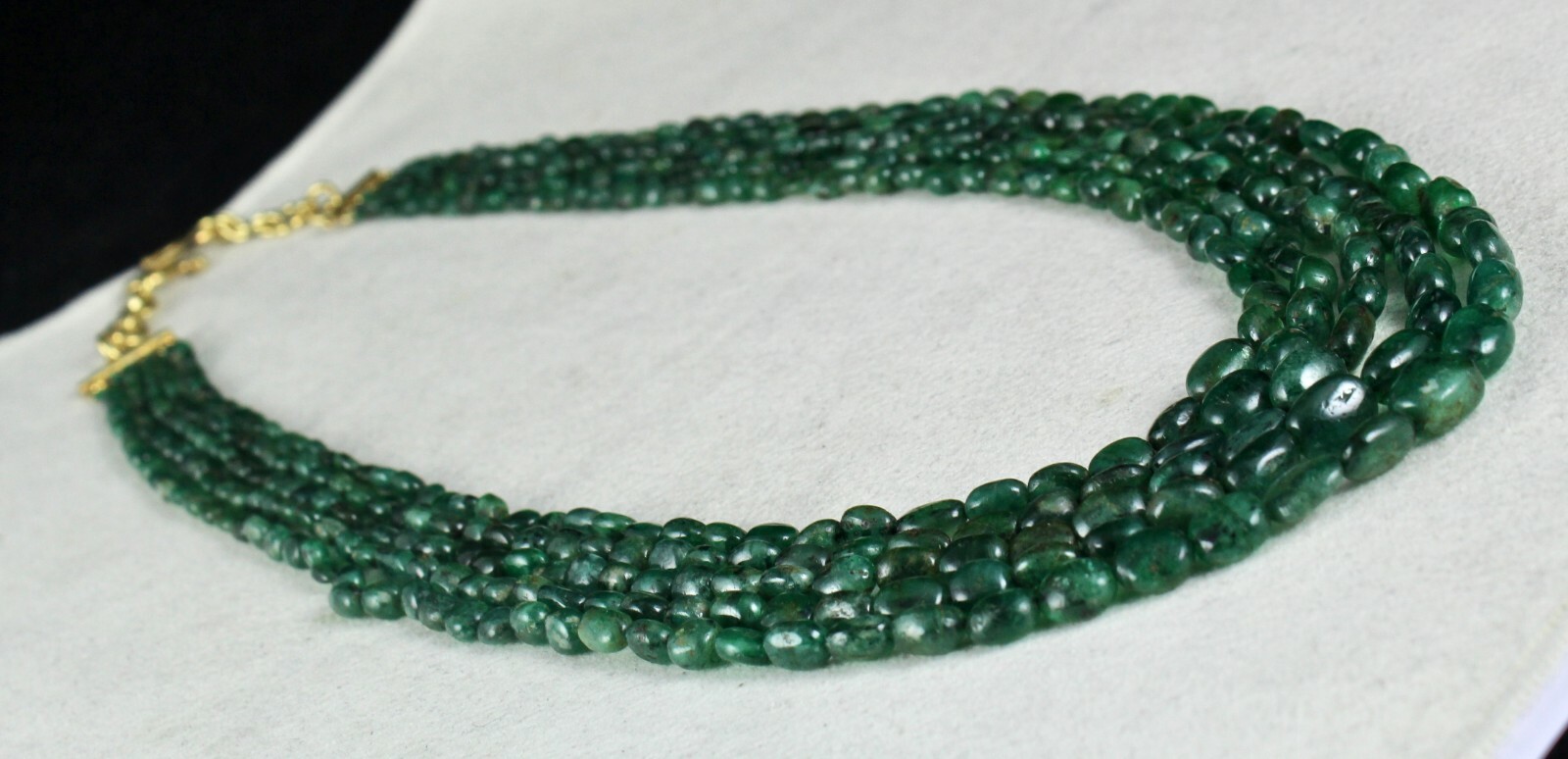 Certified Vintage Natural Emerald 308ct Beads Nugget Gemstone Necklace Women’s