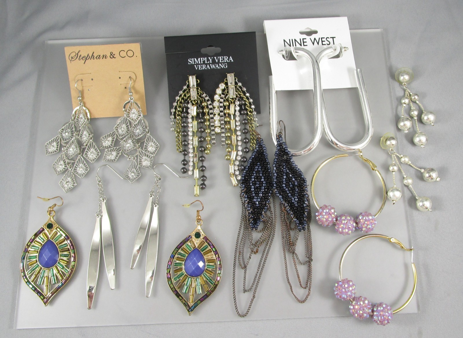 Vtg Mod Retro Multi Styles & Colors LOT 8 Post Pierced Earrings 175B