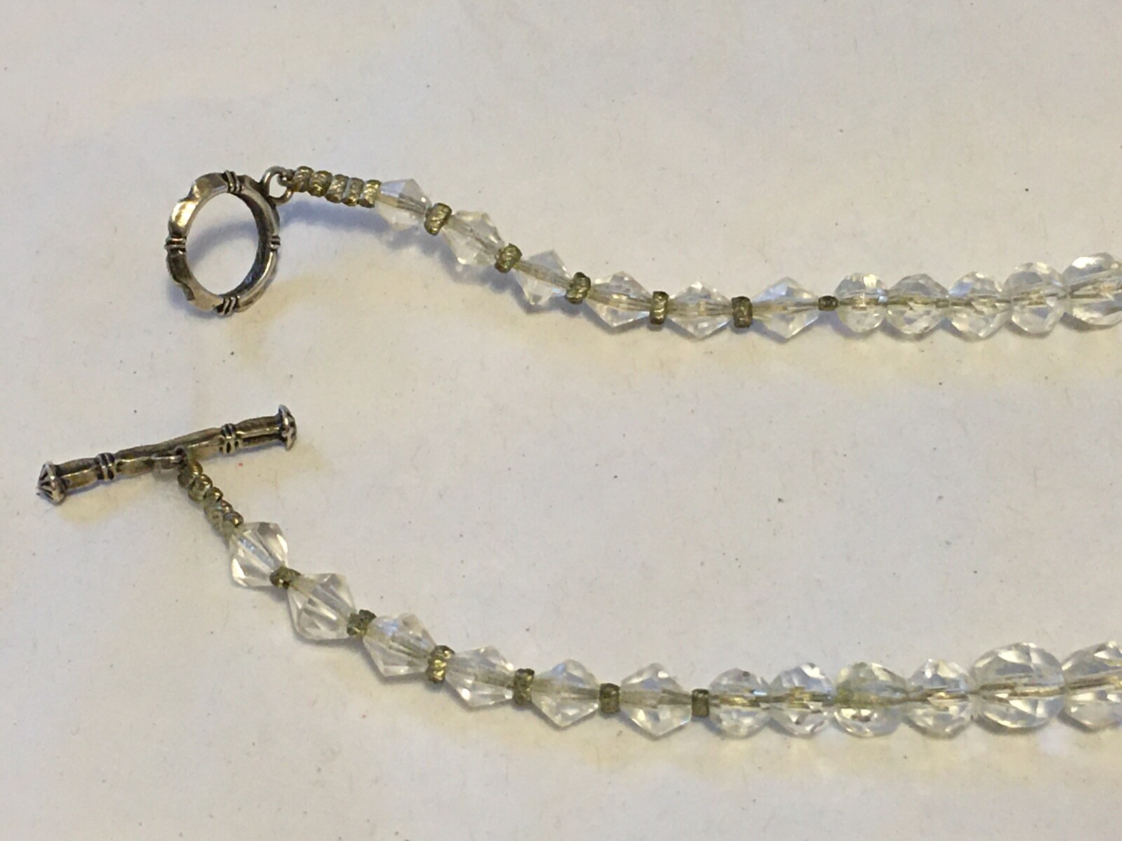 VTG Crystal Necklace Clear Sparkling Graduating Size Beads 19 3/4″ L
