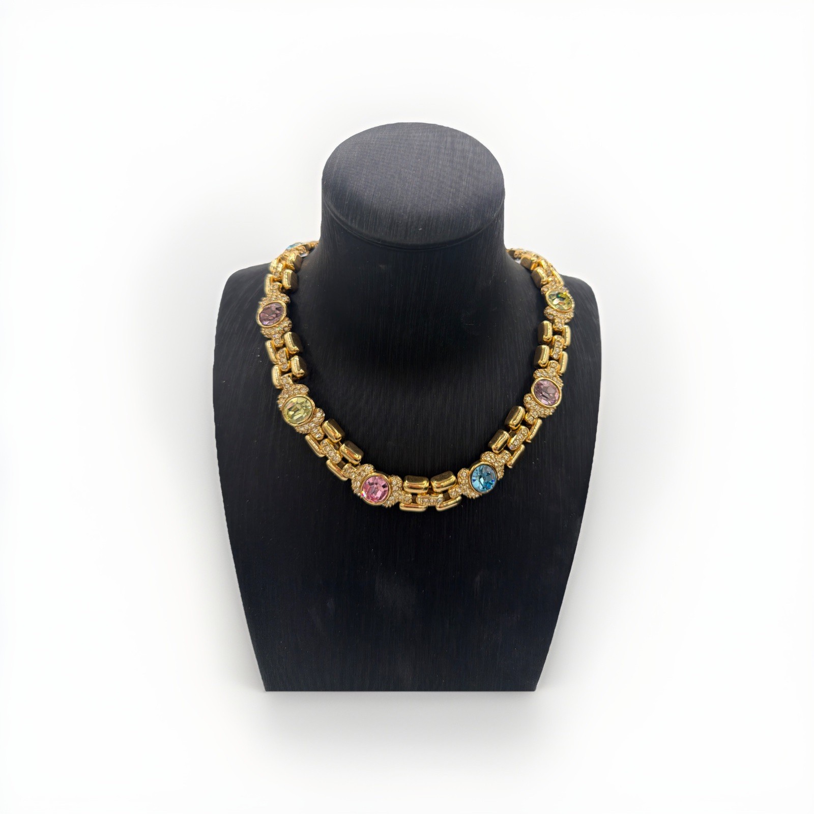 Rare Vintage Signed Ciner Multi‑Color Rhinestone Necklace | Stunning Collectable