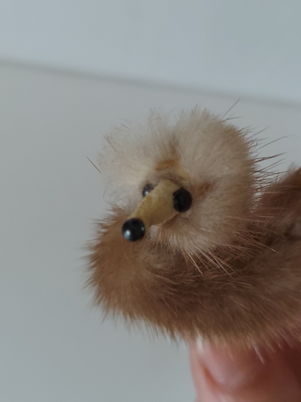 Vintage Mink Fur Poodle Dog Brooch Pin