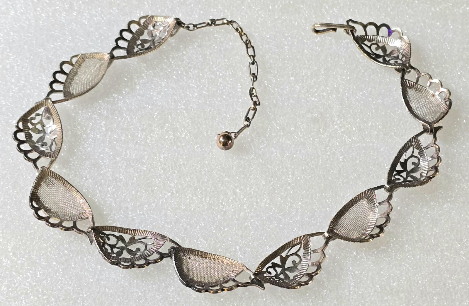 Vintage Patina’d Links With Hook Clasp Necklace 18″ Long