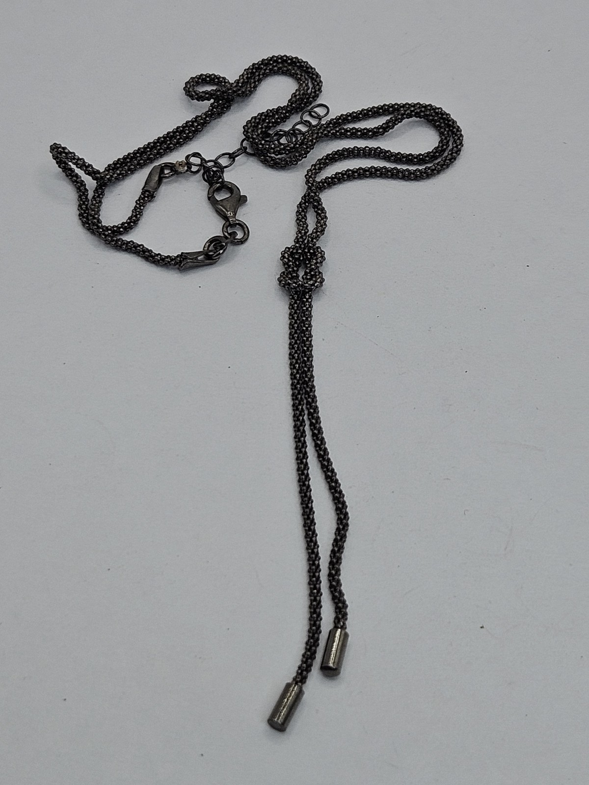 Vintage Sterling Silver Knotted Rope Chain Necklace