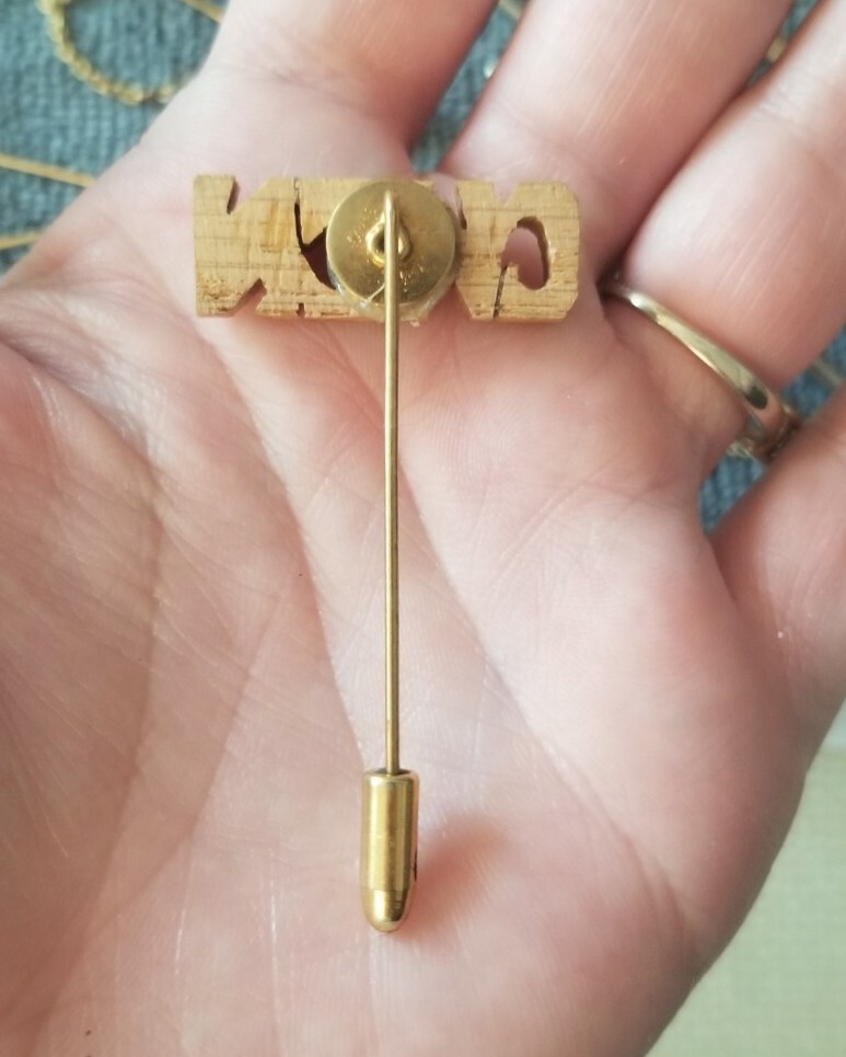 Vintage GWEN Stick Pin GIFT FOR GWEN 2 1/4″ Handmade Wood Accessory Excellent
