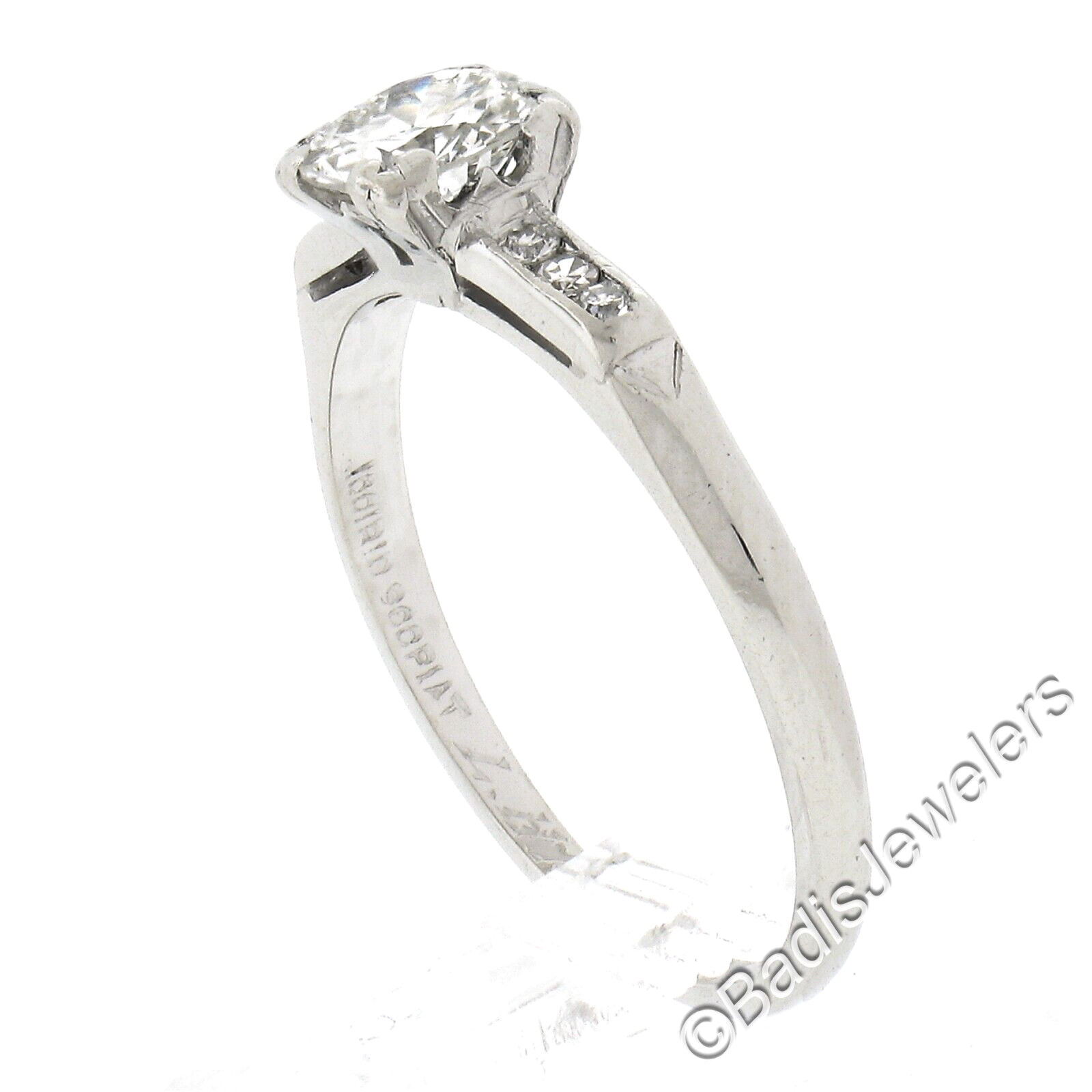 Vintage Platinum .58ctw Old European Cut Diamond Solitaire Engagement Ring
