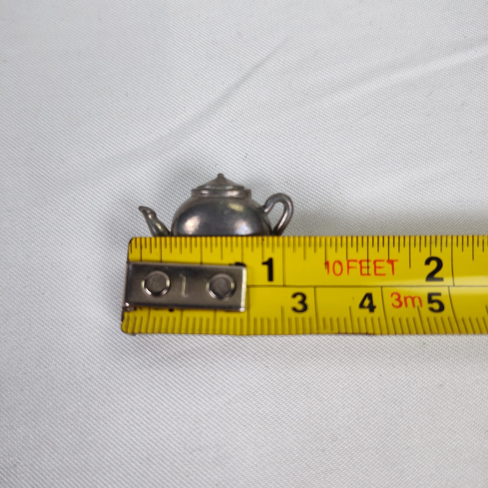 Jim Clift Pewter Tea Pot Charm Bracelet and Earrings Set Toggle Clasp