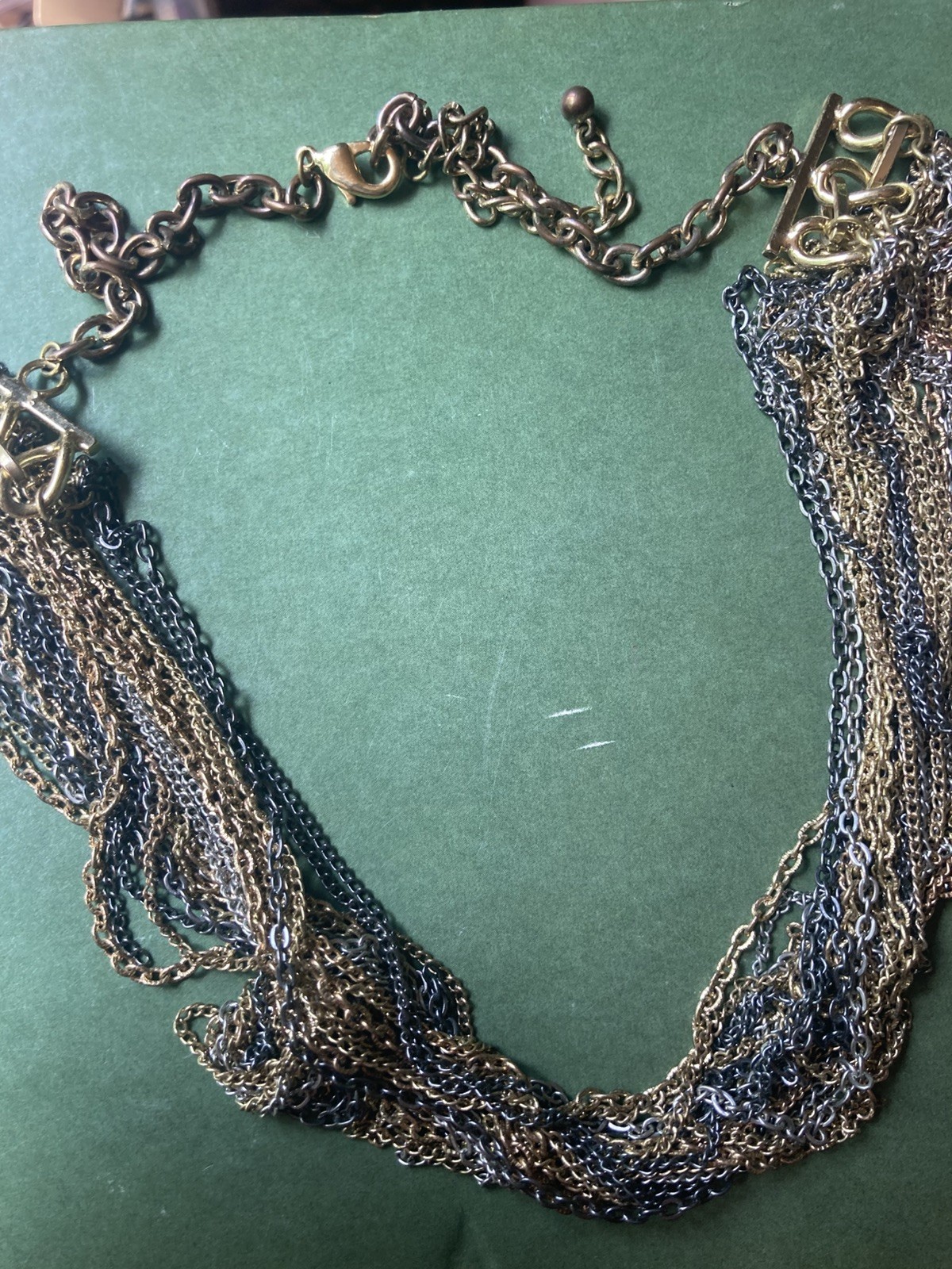 Rockstar Lots Of Chains Vintage 22 Inches Long Mixed Metals Brutalist Modernist