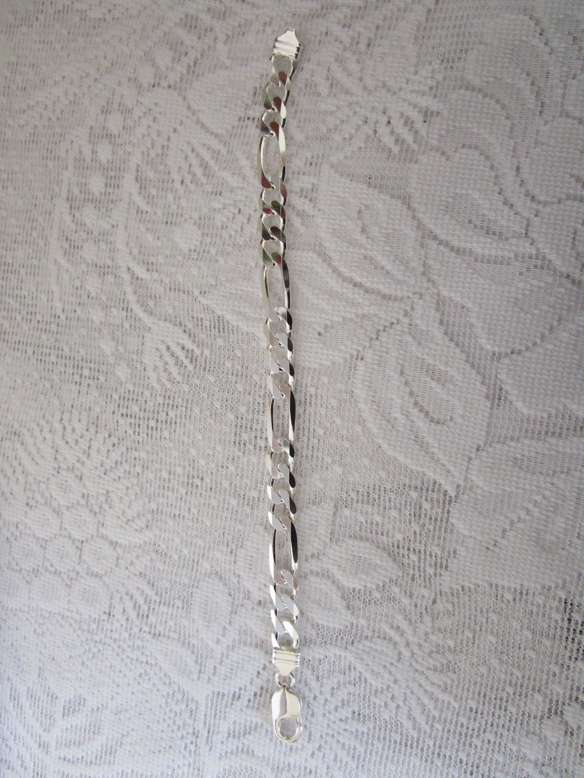 Vintage Sterling Silver Figaro Men’s Bracelet Italy Marked IBB 8.5” Long 3/8”W