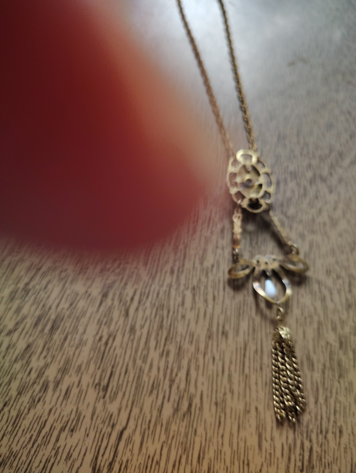 Victorian Revival Necklace Gold Tone Hand Painted Pansy Porcelain 12 Inch .