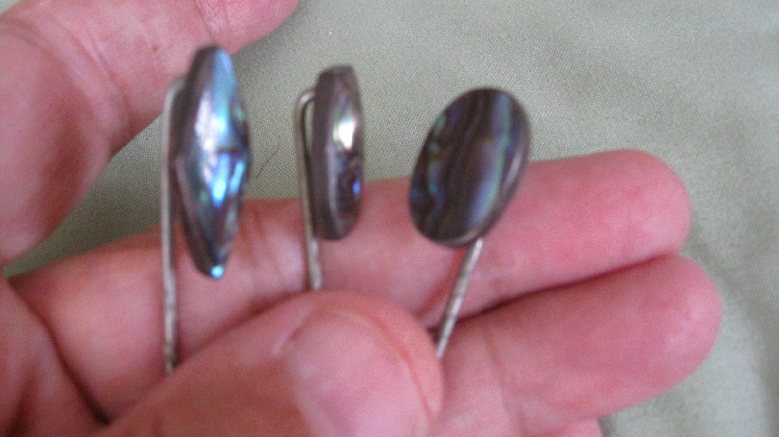 Antique/ Older Vintage Lot of 3 Abalone Different Shaps