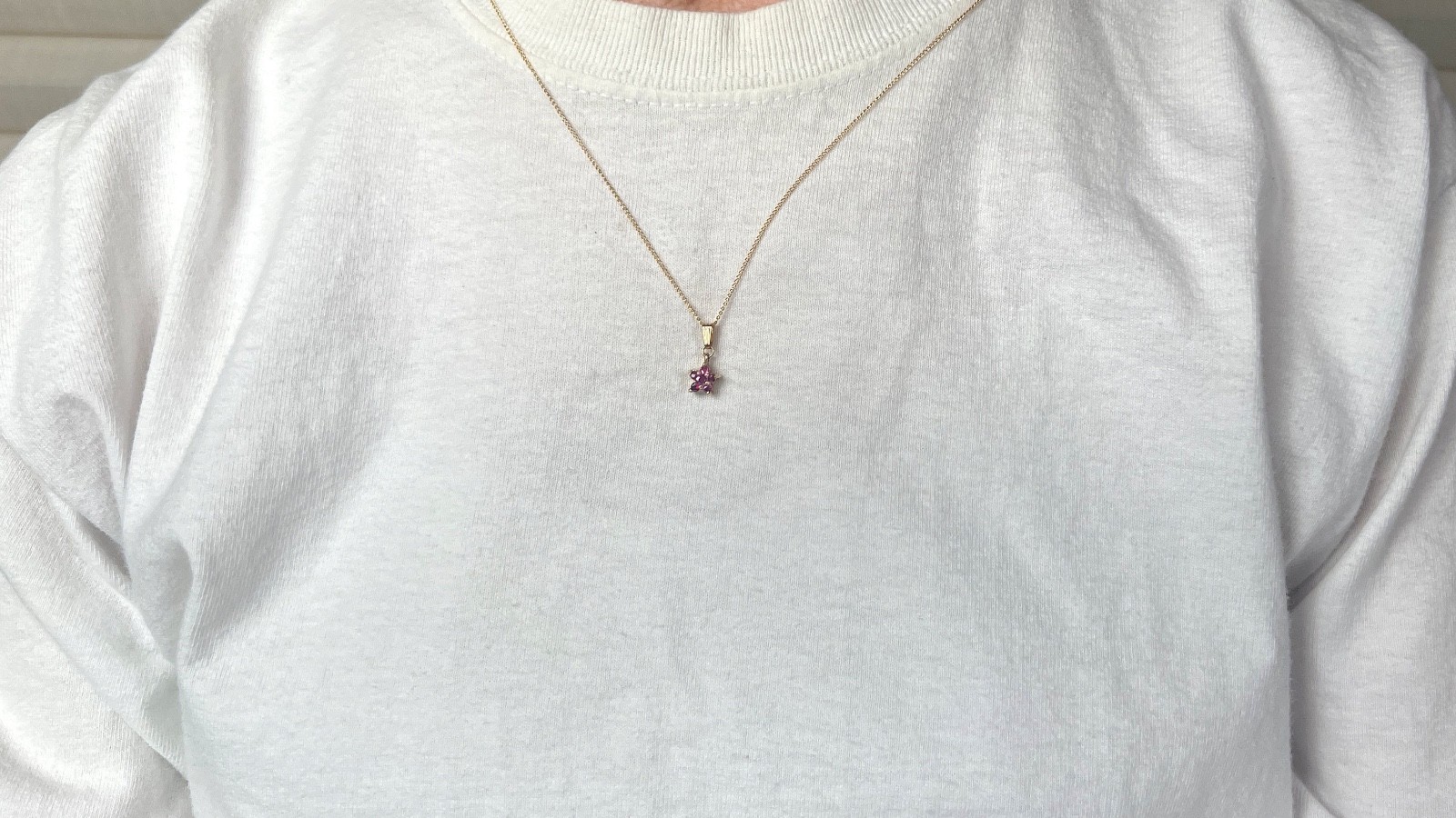 14K Solid Yellow Gold Natural Ruby Gold Star Pendant Necklace, 5 Red Rubies