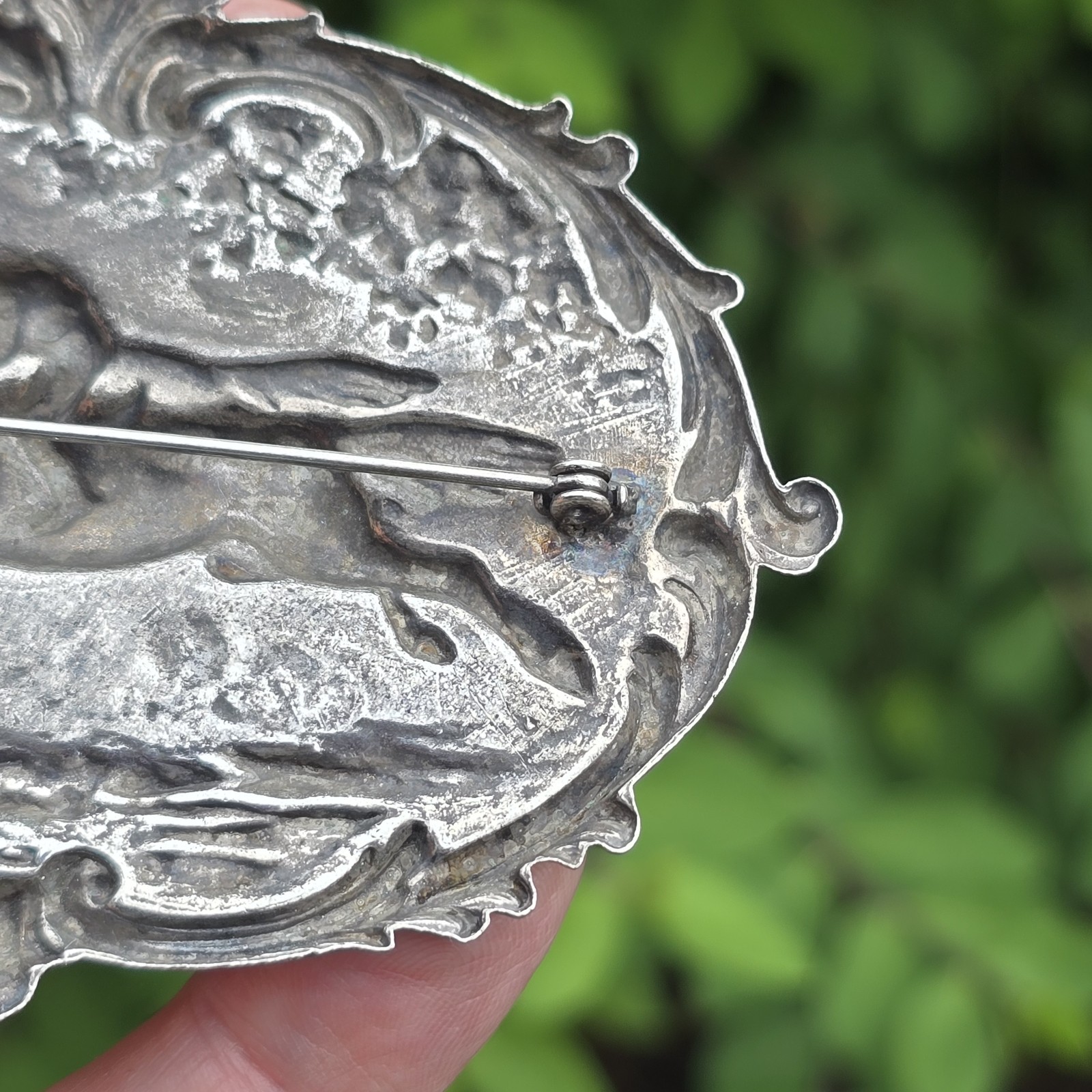Large Statement Piece Vintage Silver Brooch Horse Derby Race Equestrian Kentucky