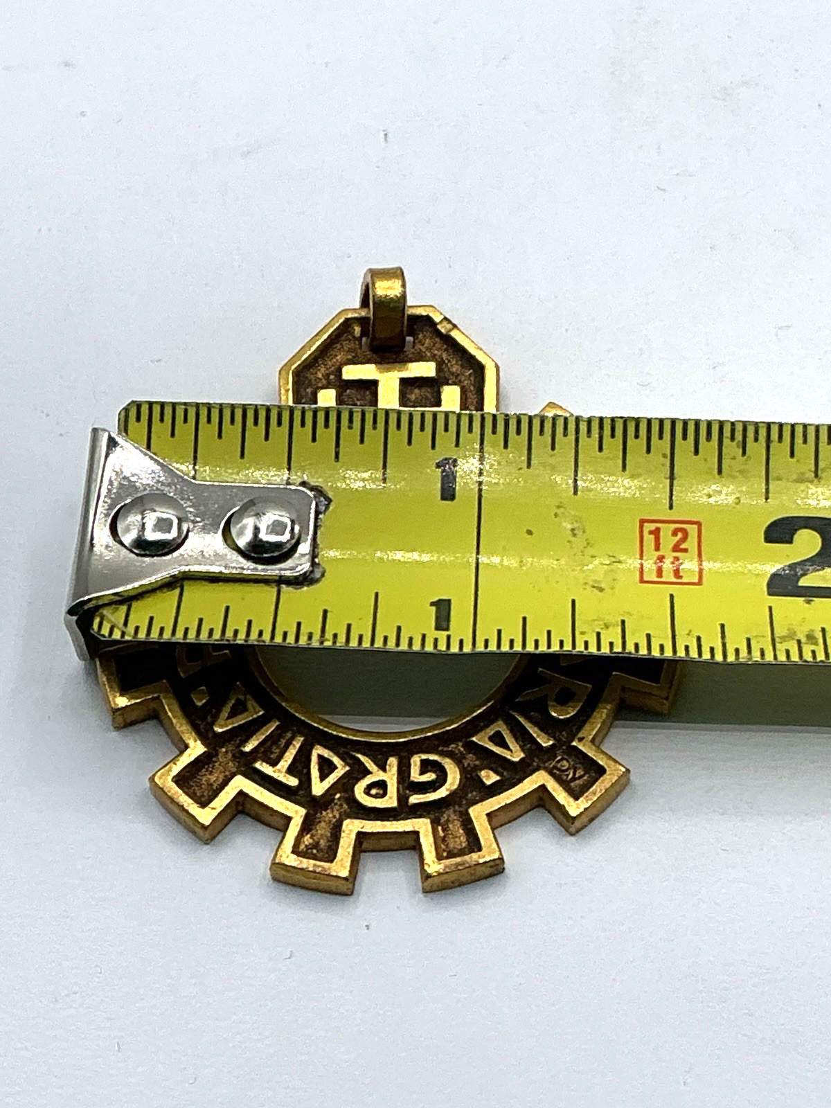 Vtg French Dizainier Cross Gold Tone Rosary Ring Pendant Ava Maria Boy Scouts