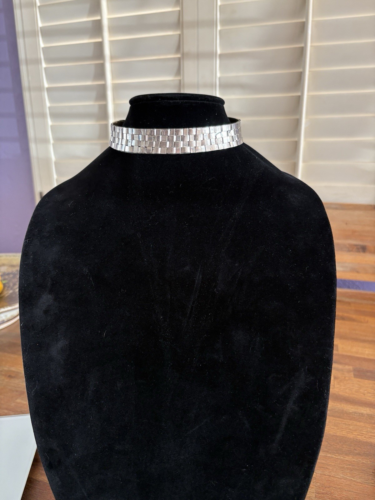 VTG Celia Sebiri Sterling Silver 15″ Necklace Heavy Woven Collar Choker 64 Grams