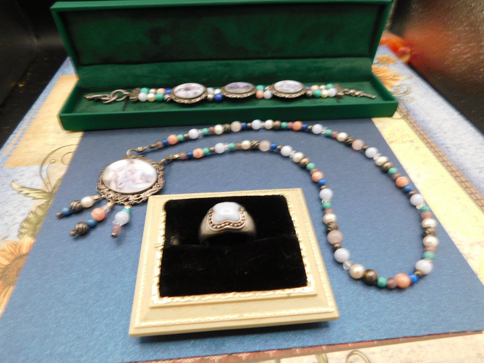 sterling jewelry lot Rare Carolyn pollack horses pictures set neck bracelet