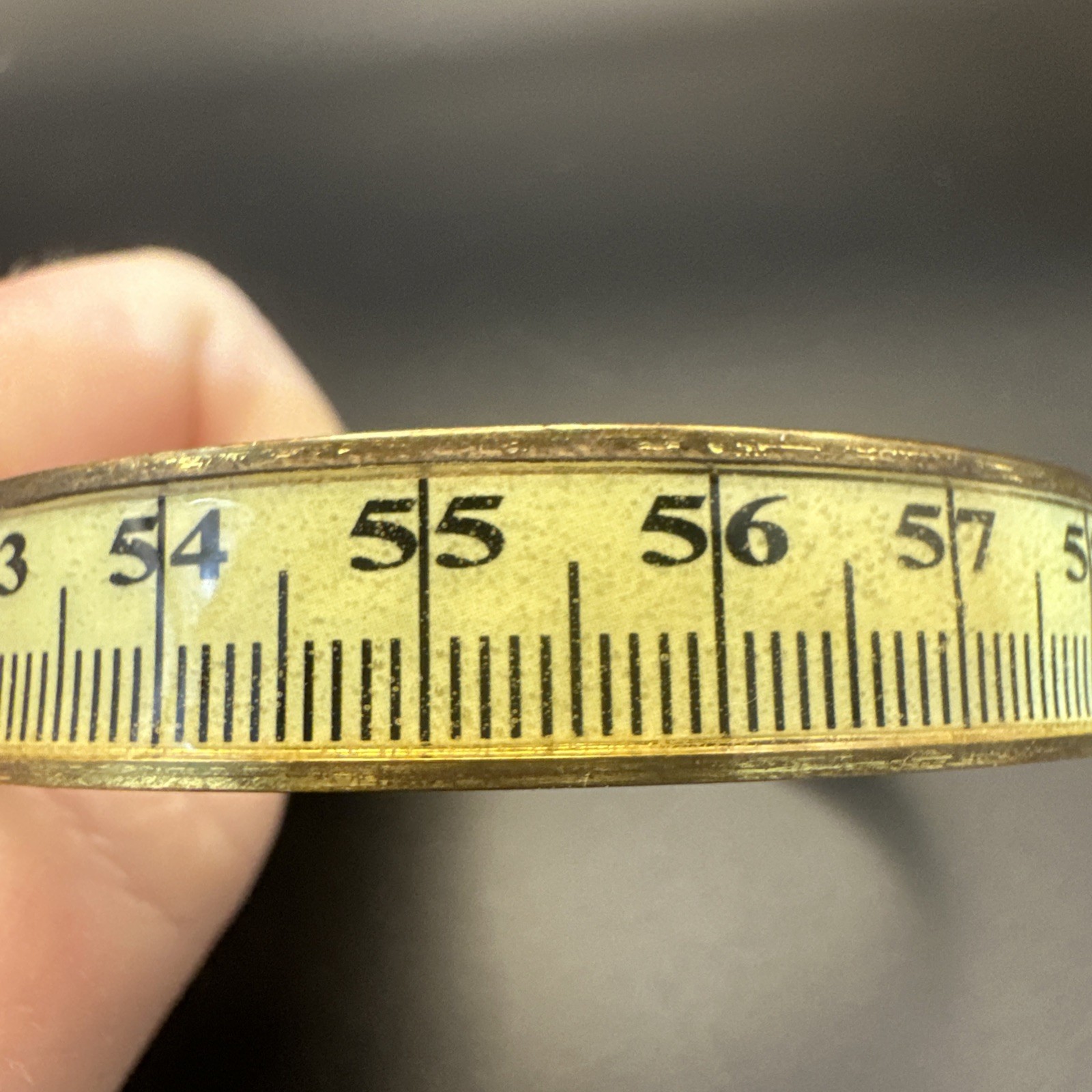 Brass Tone Bangle Ruler Measuring Tape Design Vintage