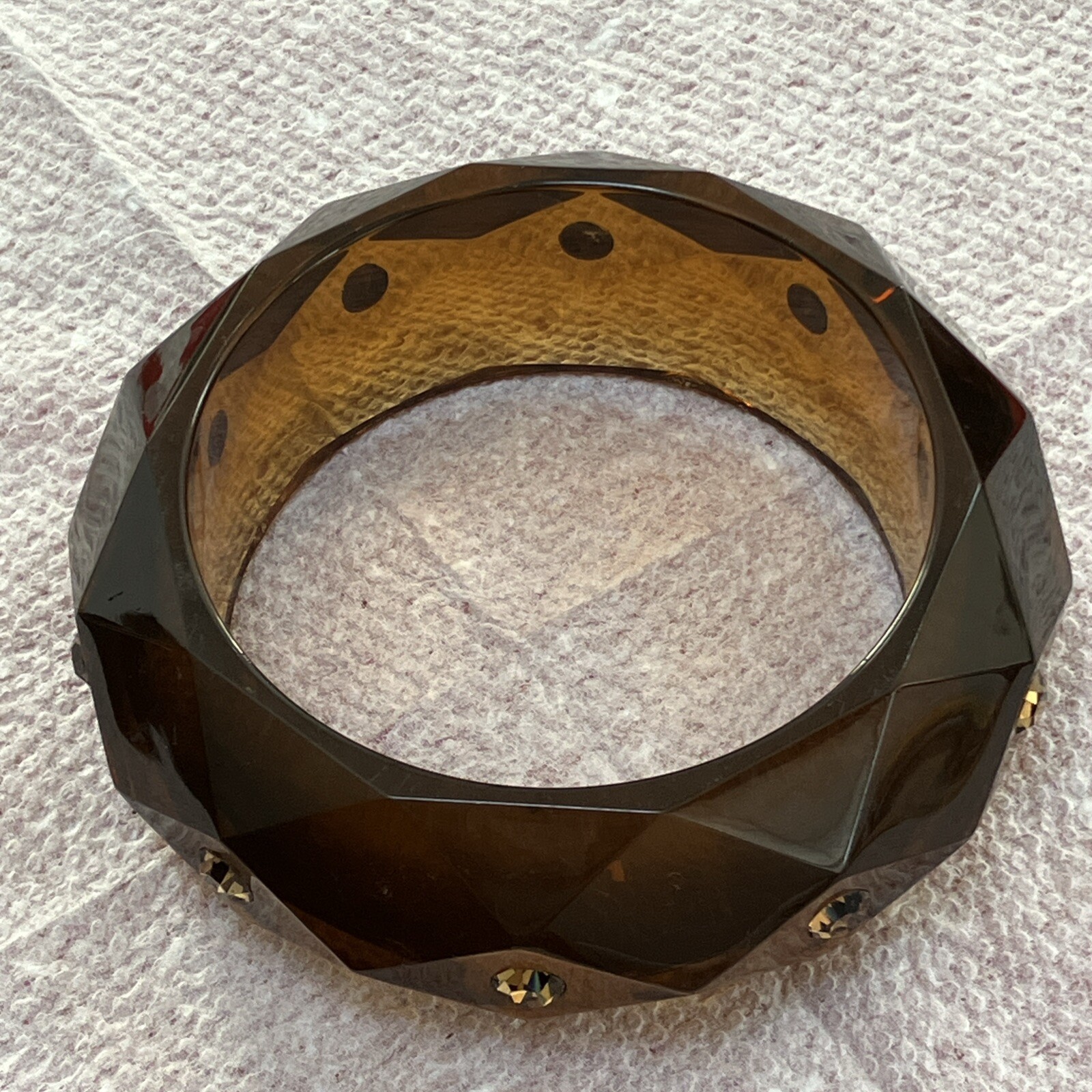 VINTAGE FACETED GEMS BANGLE BRACELET