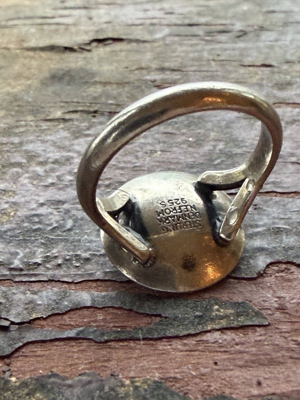 N.E From Vintage Denmark 925S Sterling Silver Modernist Ring vtg estate 3156