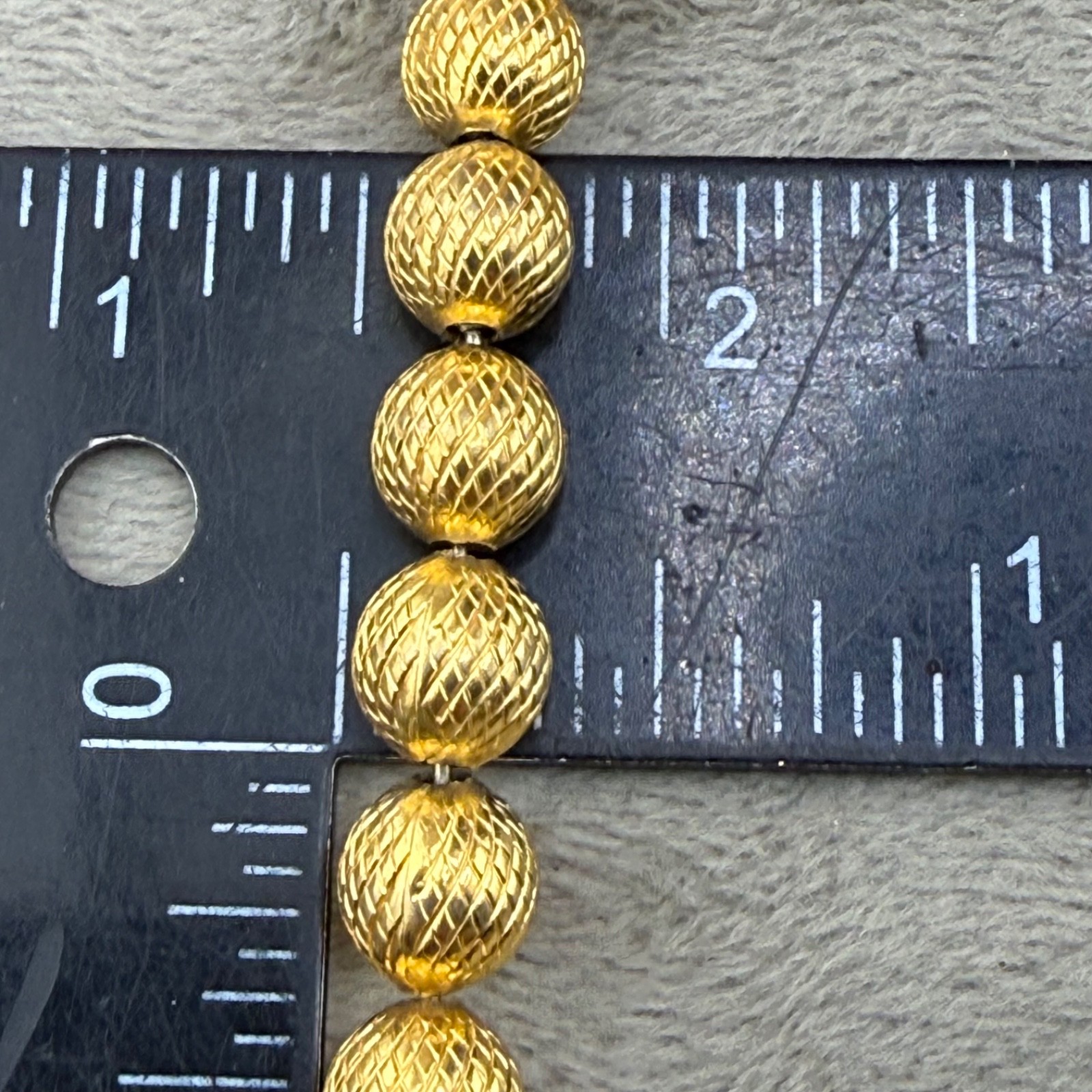 Vintage Trifari Necklace Gold Tone Beaded Metal 15”