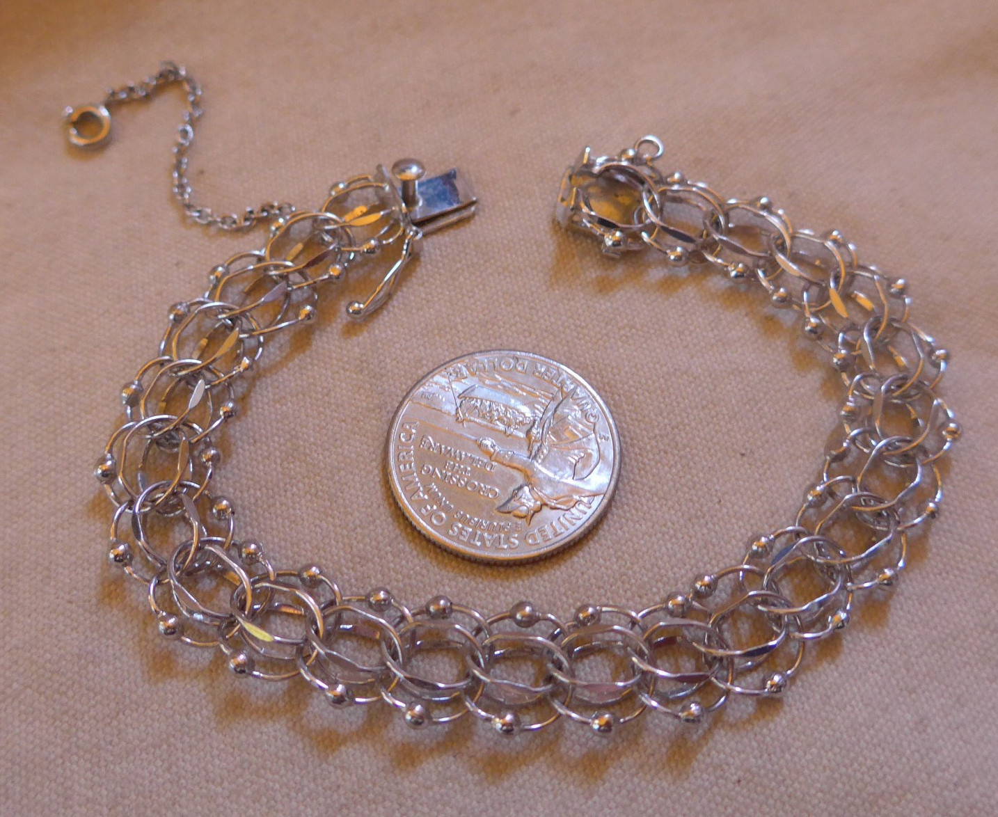 Vintage American Sterling Silver Starter Charm Bracelet 7.5″