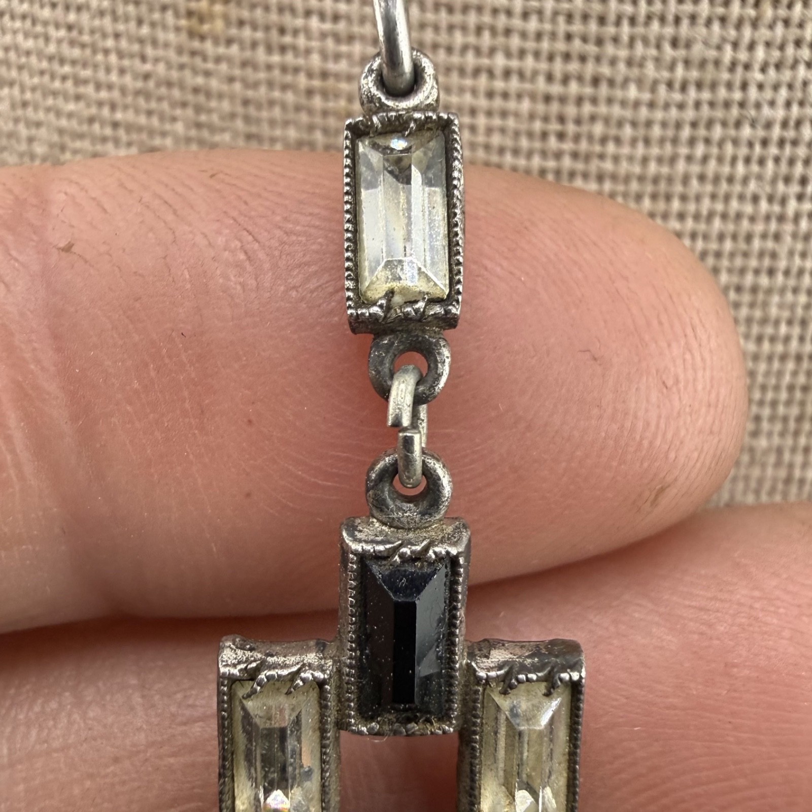 Vintage Sterling Silver Art Deco Necklace Titanic 16”