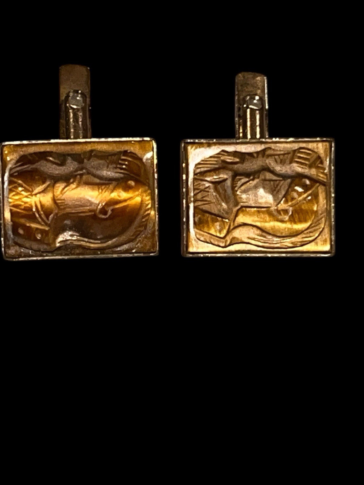 Pair Vintage Cufflinks 1/40 10K GF Yellow Gold Filled Signed RGP