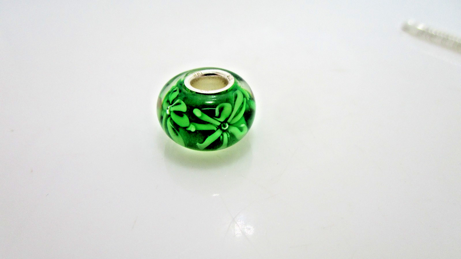 IBB Murano Glass Green Flower Charm Only for Bracelet