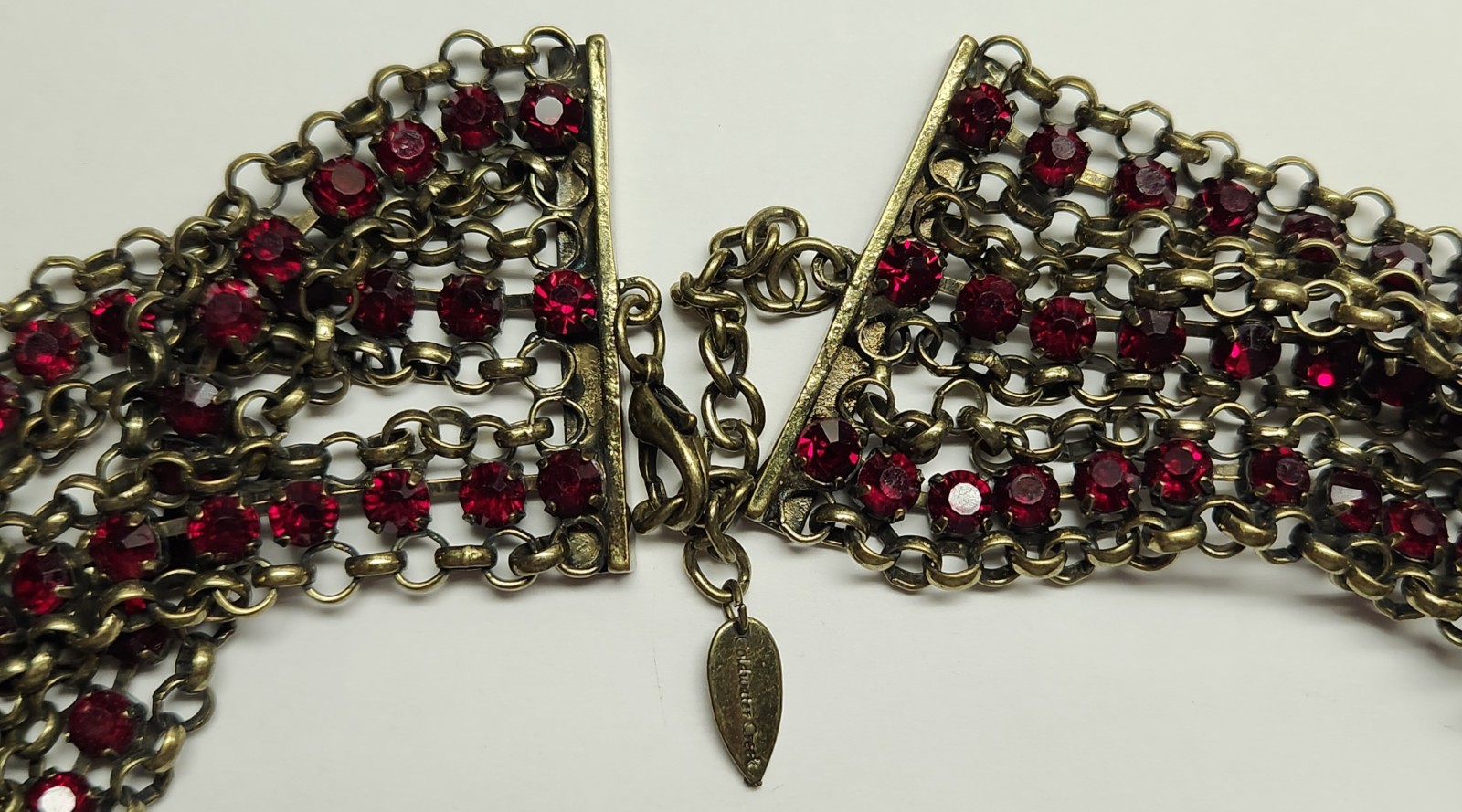 Coldwater Creek Rope-Style Red Faceted Stone Necklace