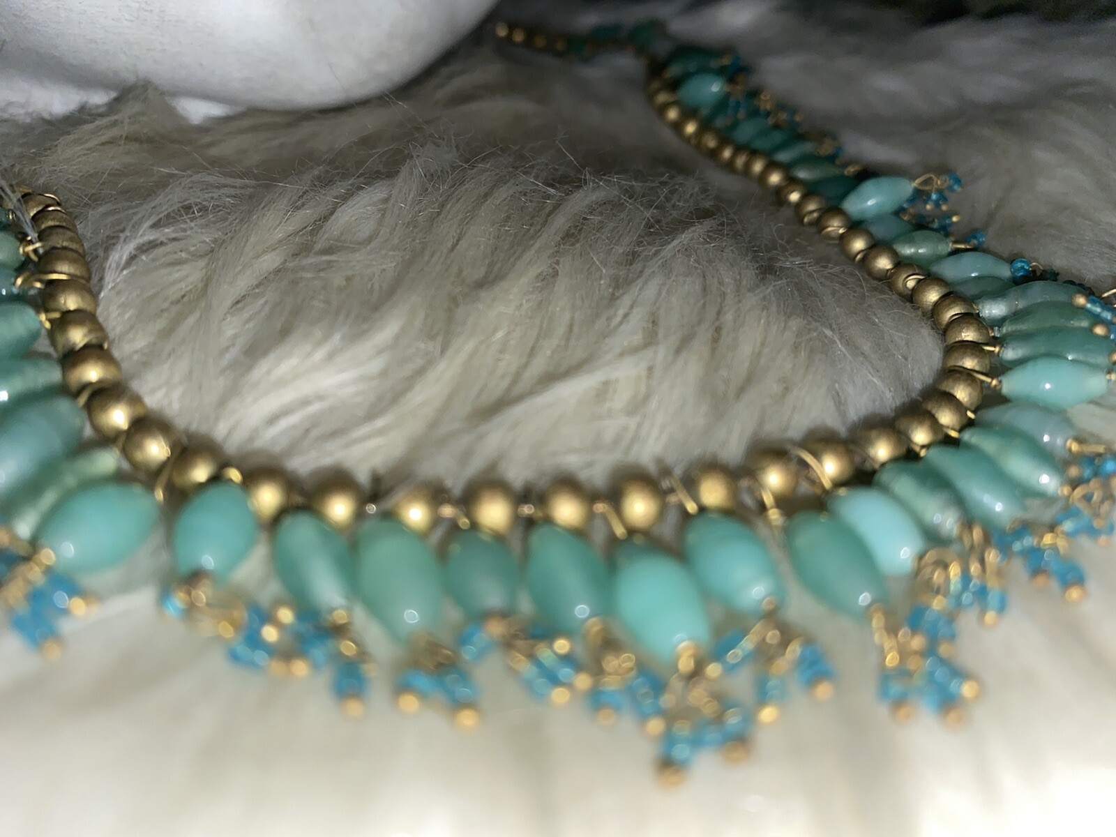 Louis Rousselet Confirmed Deco Art Nouveau Influence Glass Necklace!! B1
