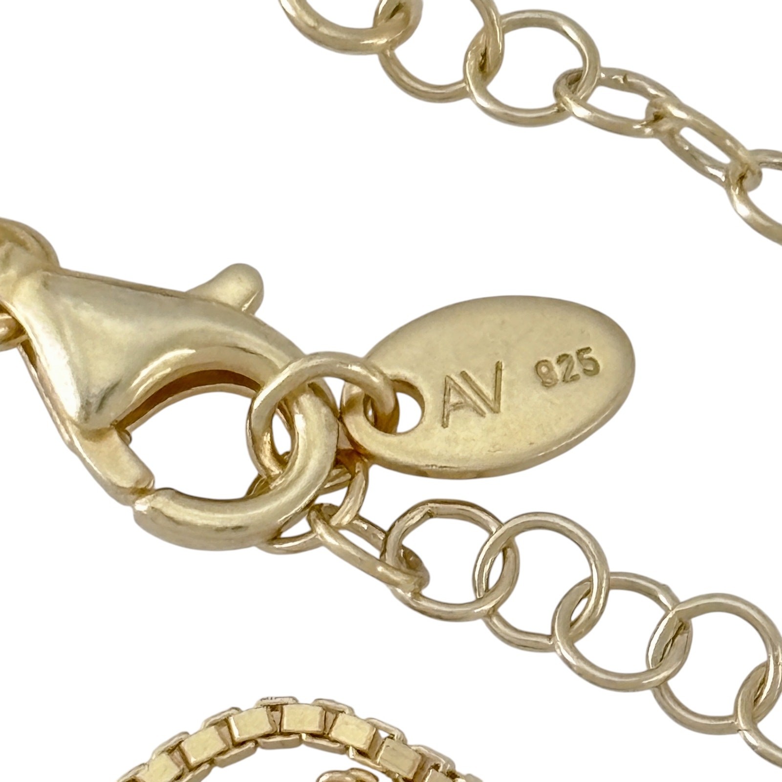 Vintage Gold-Tone Sterling Silver 925 Multi Strand Chain Necklace 15″-17″