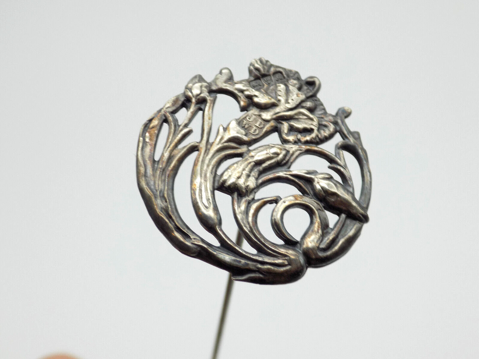 Antique James Deakin Sons Sterling Silver Carnation Flower Hat Stick Pin
