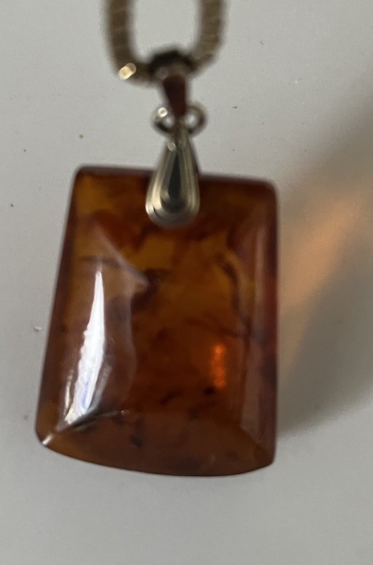 Vintage Soviet Honey Amber Beautifully Unique Pendant
