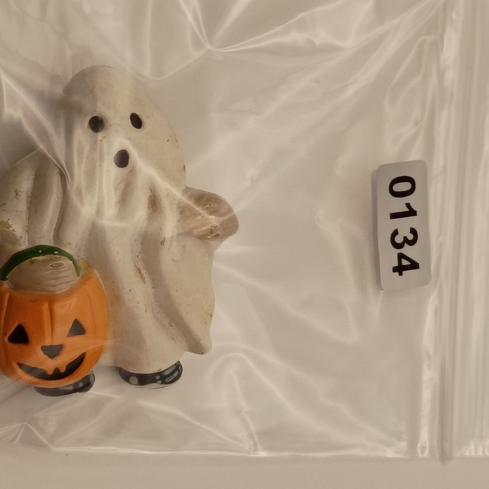 Vintage Ghost Trick or Treating Brooch Jack O Lantern Fun World