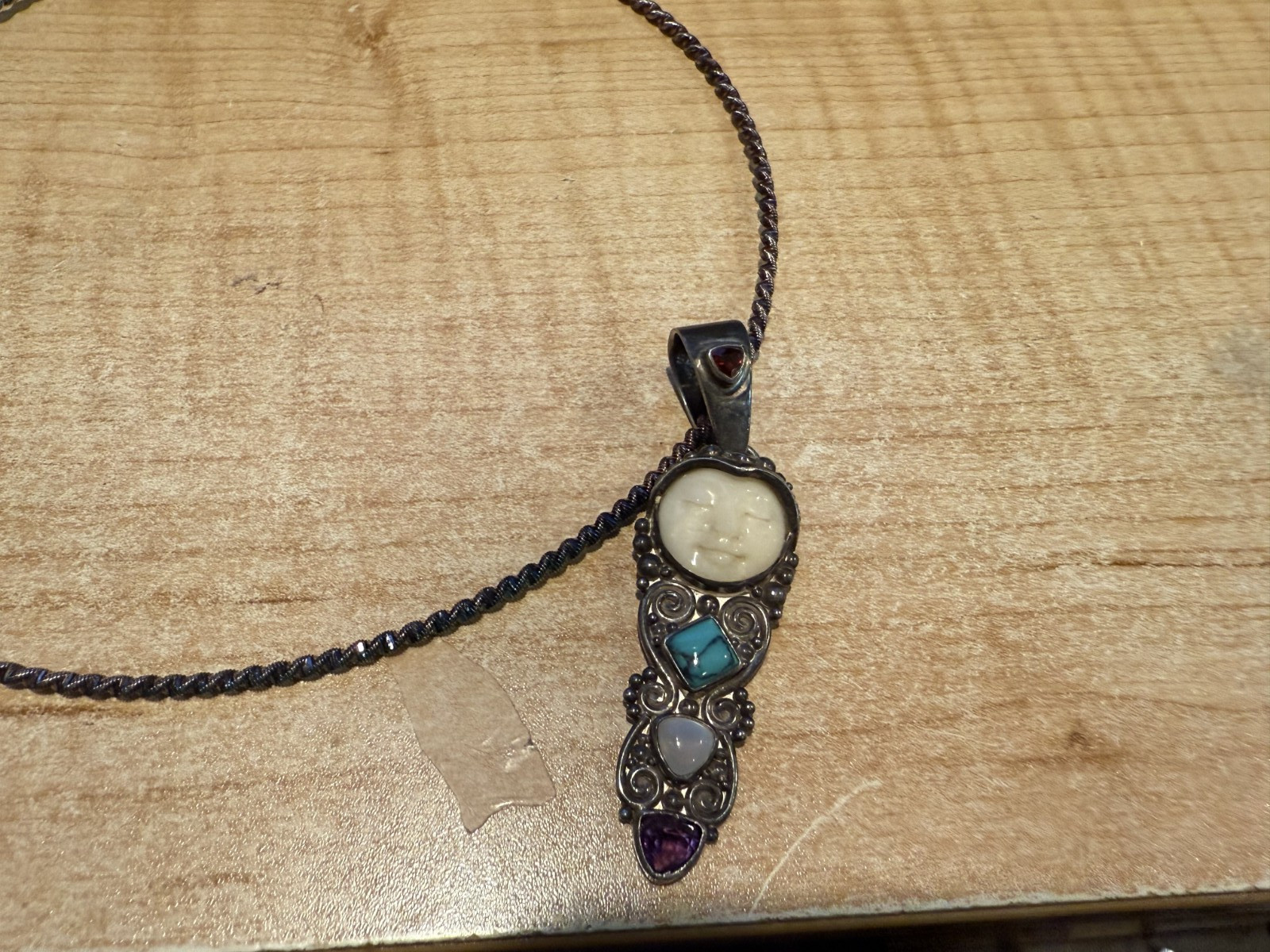 GORGEOUS VINTAGE STERLING AND GEMSTONE NECKLACE