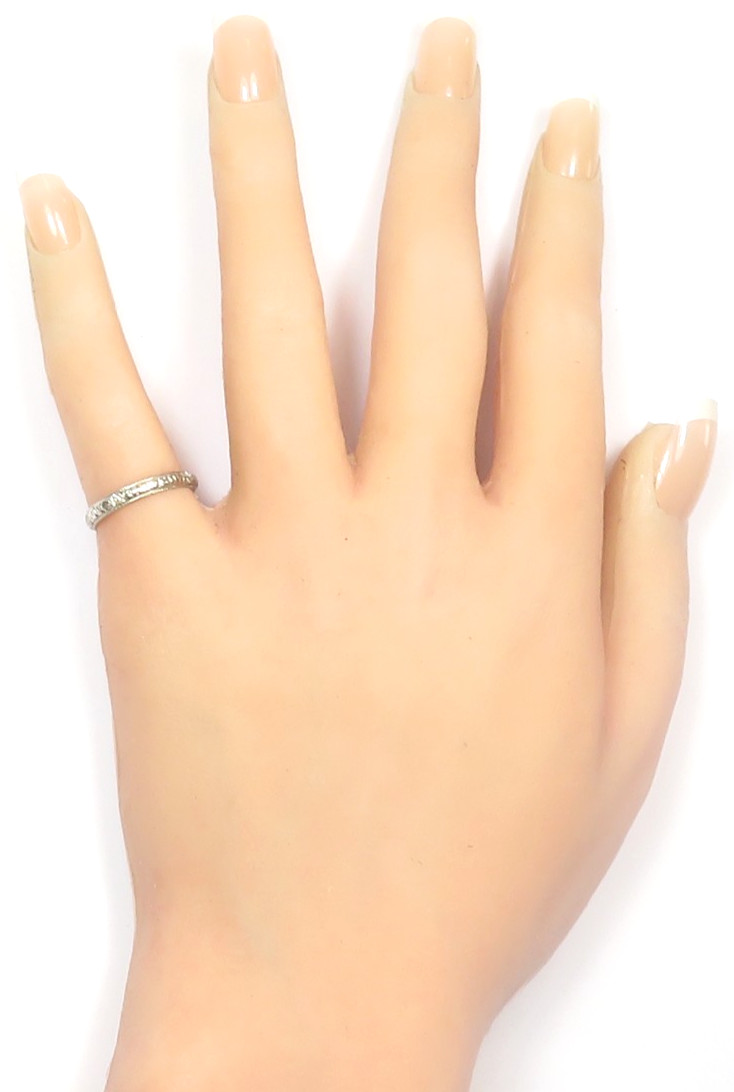 Rare Antique Platinum Diamond Vow Ring “Until Death Do Us Part” Size 5.5 UK-K1/2