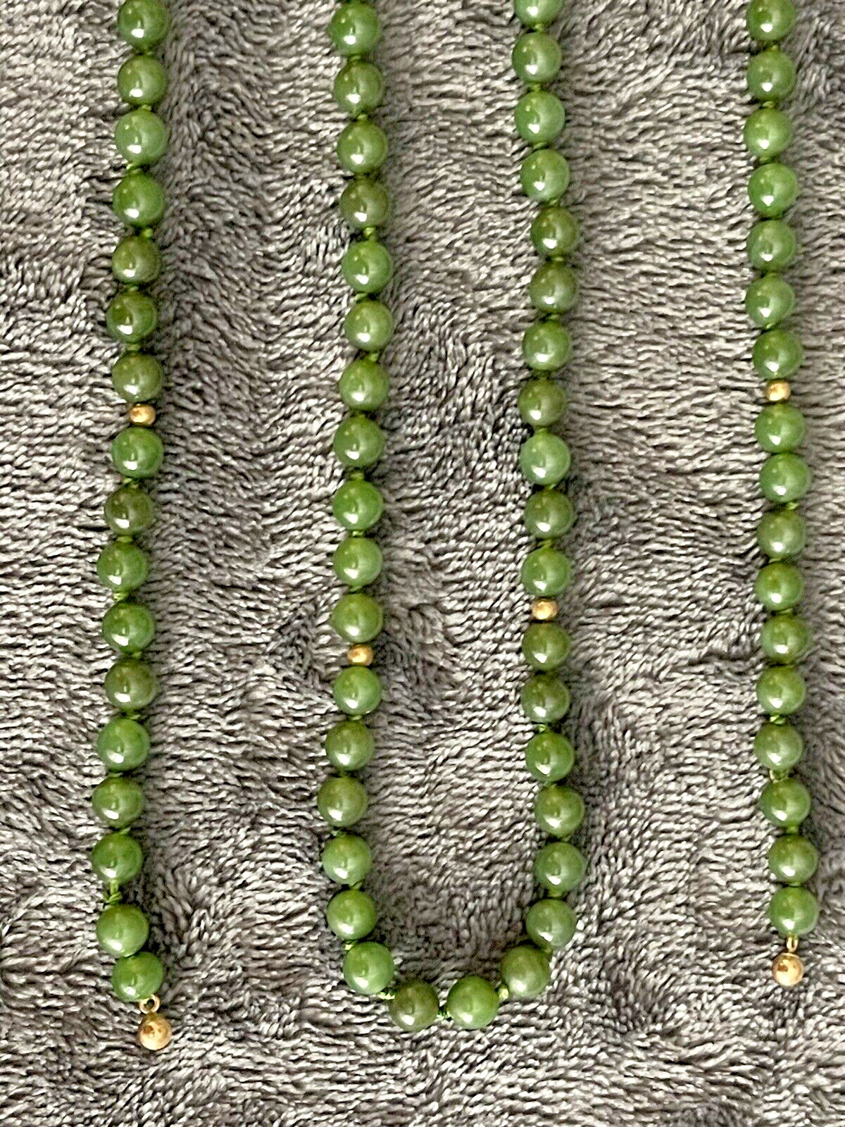 Marilynn Alsdorf Collection Spinach Jade 43″ Lavalier from Sotheby’s Auction