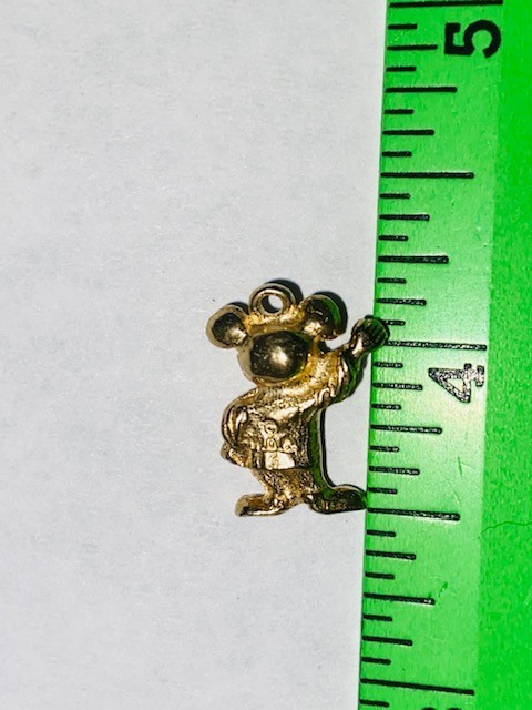 Vintage mid-century 14k yellow gold Disney charm/pendant features Micky Mouse